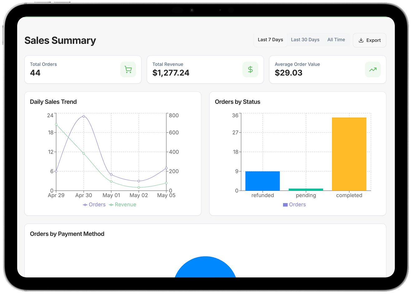Luxteras POS system mockup